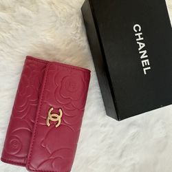 Chanel camellia flap card holder 