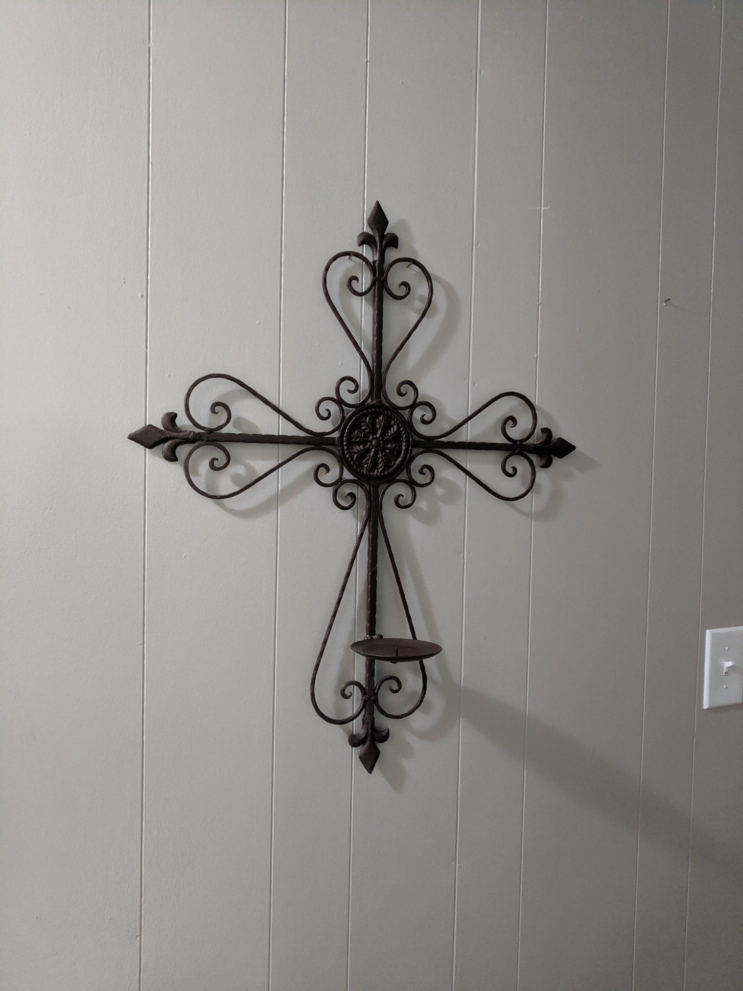 Iron Wall Candle Holder. 24" w x 26" H.