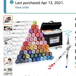Art Markers, UPGREY 60 Colors Drawing Markers Pens, Dual Tip Alcohol Based Permanent Artist Sketch Markers Set Adults Kids Colored Markers with Carryi