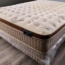 Queen Organic Cloud Edition Europillow Top 12inch Matres Andboxspring!!
