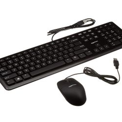 USB Wired Computer Keyboard and Wired Mouse Bundle