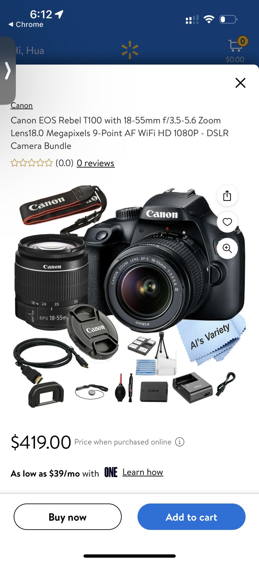 Canon EOS Rebel T4i with 18-55mm f/3.5-5.6 Zoom Lens18.0 Megapixels 9-Point AF WiFi HD 1080P - DSLR Camera Bundle
