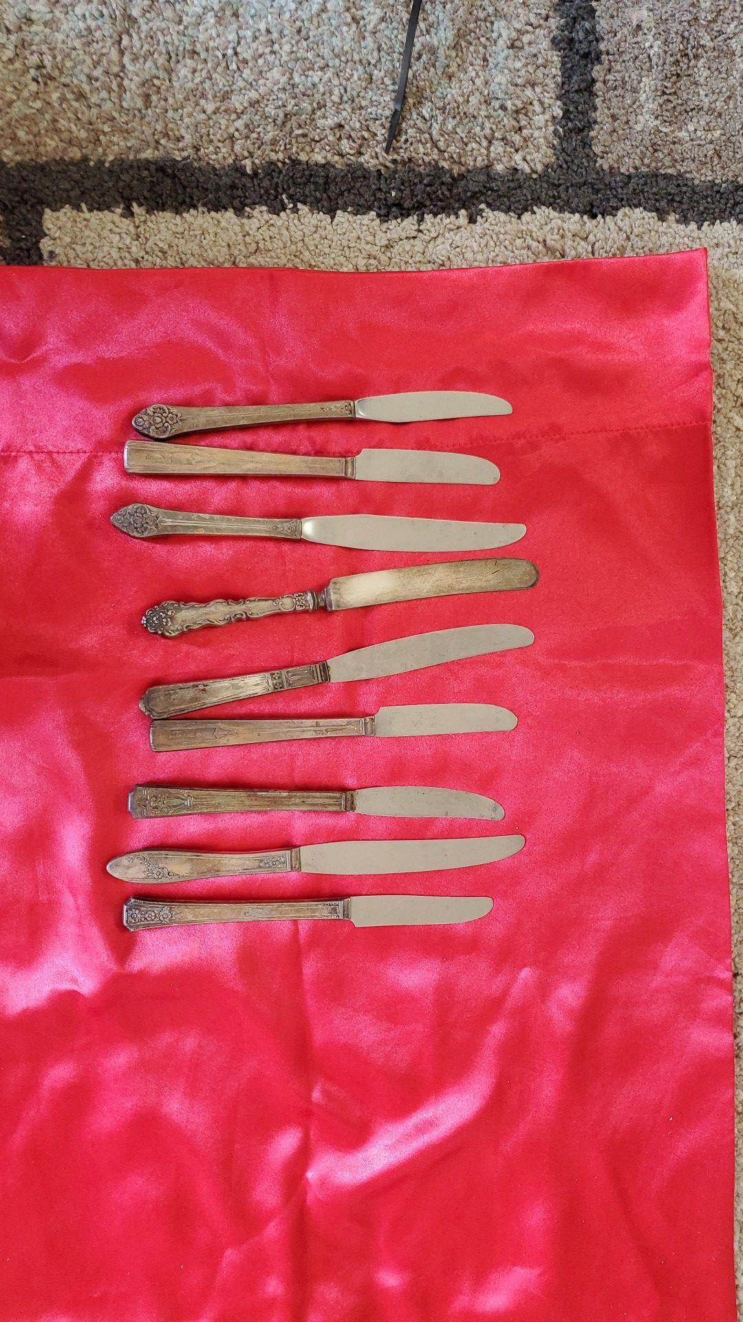 Vintage silver player butter knives