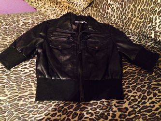 Size L leather jacket Euc