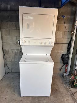 White Stacked Washer Dryer Combo Unit