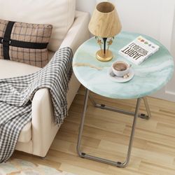 Folding TV Tray Table – Round Portable Snack & Dinner Table