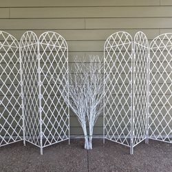 3-Panel Folding Metal Room Divider Screens