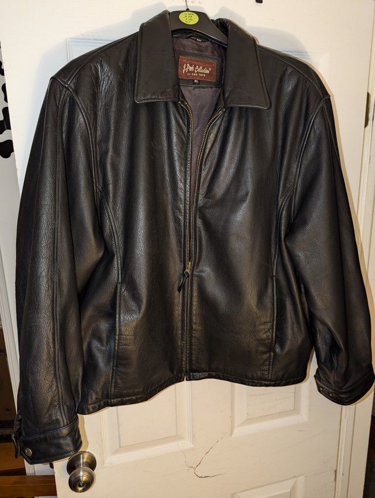 Black Leather Jacket XL
