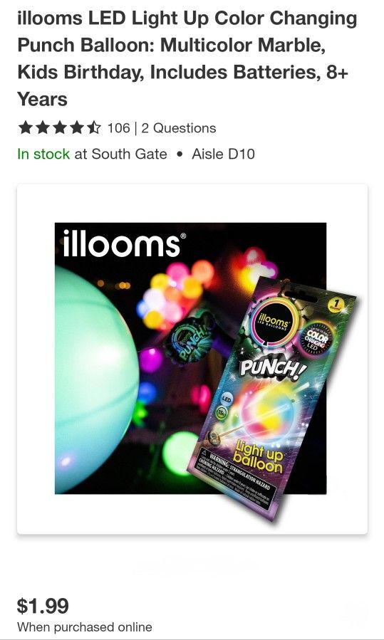 NEW iLLOOMS LED LIGHT PUNCH BALLOONS