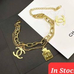 18k Gold Plated Perfume Bottle Charm Drop Bracelet Gift