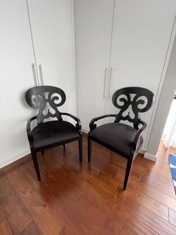 Luxe Solid Wood “Spades” Chairs (set Of 2)