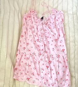 Pink Floral Ruffle Mini Dress brand new with tags
