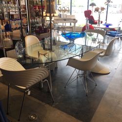 Dining ‘Lybra’ Glass Table Designed by Elliott Littman for Driade (DN-EST)