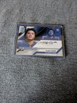 blake corum pen pals auto rookie card
