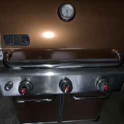 Bronze Brown Orange Weber Genesis Edition E-310 Propane Grill BBQ Three Burners