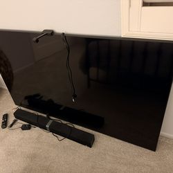 55” Samsung LED TV With Govee Lights And Soundbar