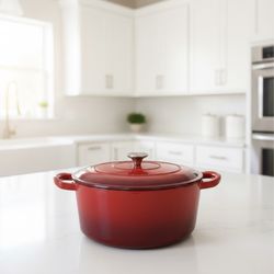 7qt Large Enameled Dutch Oven NEW CANDY RED 
