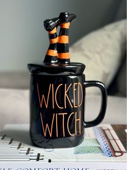 Halloween Decor Witch Mug with Lid Rae Dunn Wicked Witch