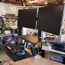 Ergotron Dual Monitor Arm + 2 LG 27GS50F-B 27” Gaming Monitors
