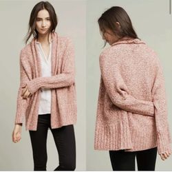 Anthropologie Angel of The North Pink Chaucer Open Cardigan XS