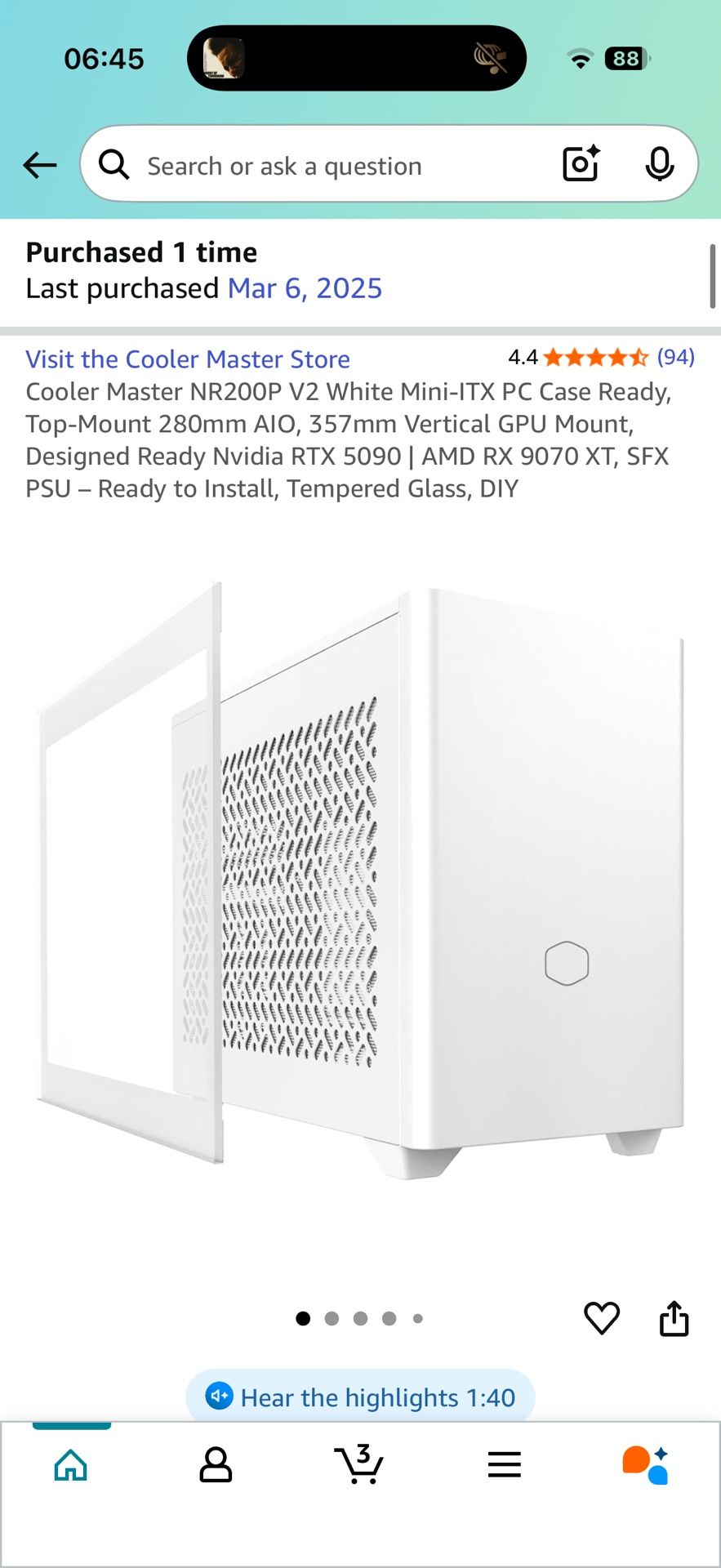 Coolermaster NR200P White PC Case
