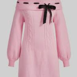 Ladies Romwe sz L (8/10) Pink Sweater Dress