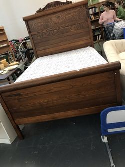 Antique Oak Bed Reduced 