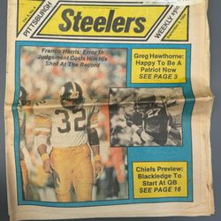Steelers Weekly" newspaper from September 3, 1984. Franco Harris on Cover.