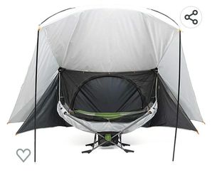 Republic of Durable Goods Portable Hammock with Stand Included Compact Folding Camping Hammock Stand with Shade Canopy,Mosquito Net for Travel Car Cam