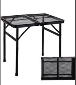 Small metal folding table, camping grill Table
