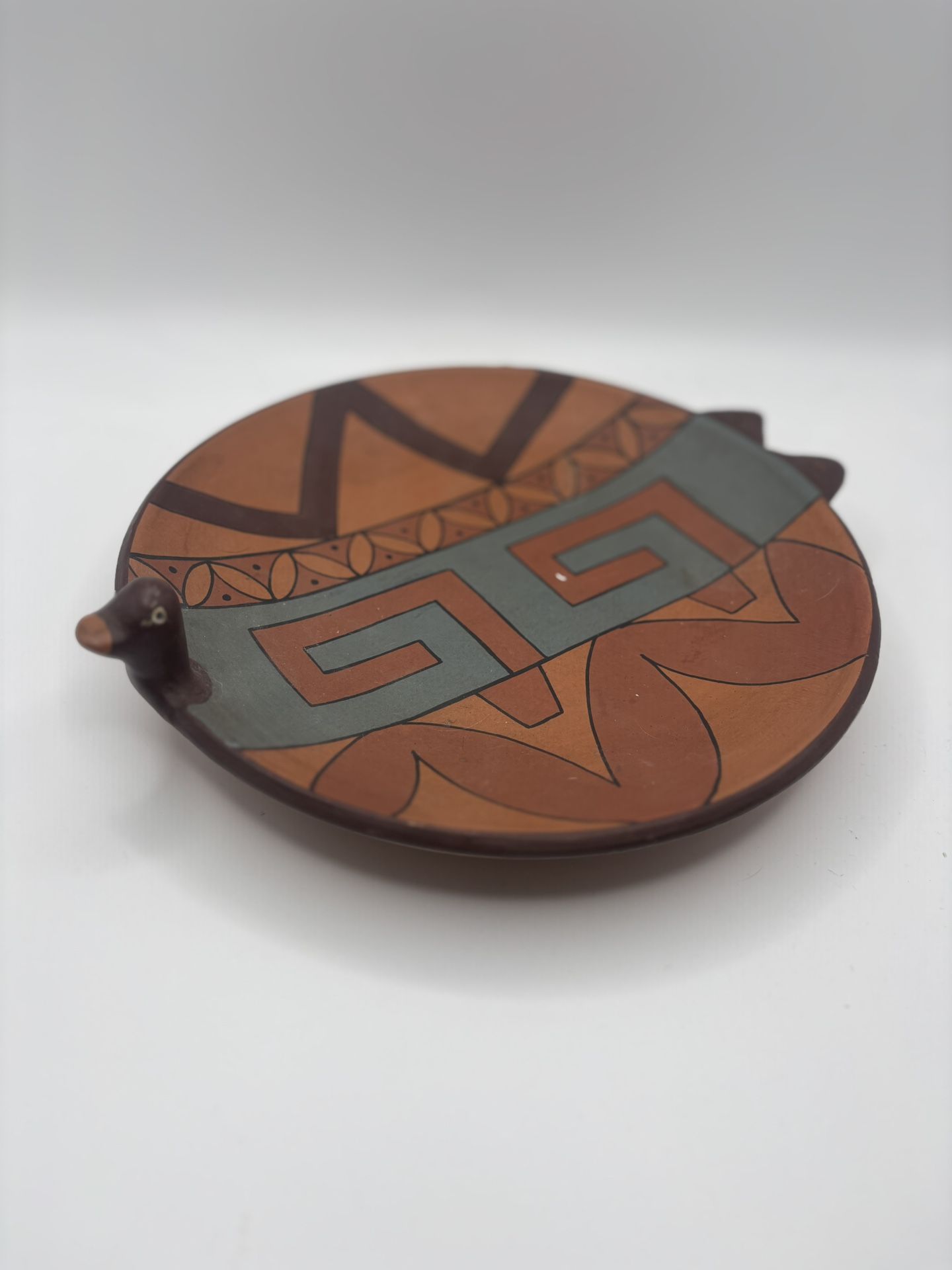 Hand Painted Stoneware Duck Plate from Peru
