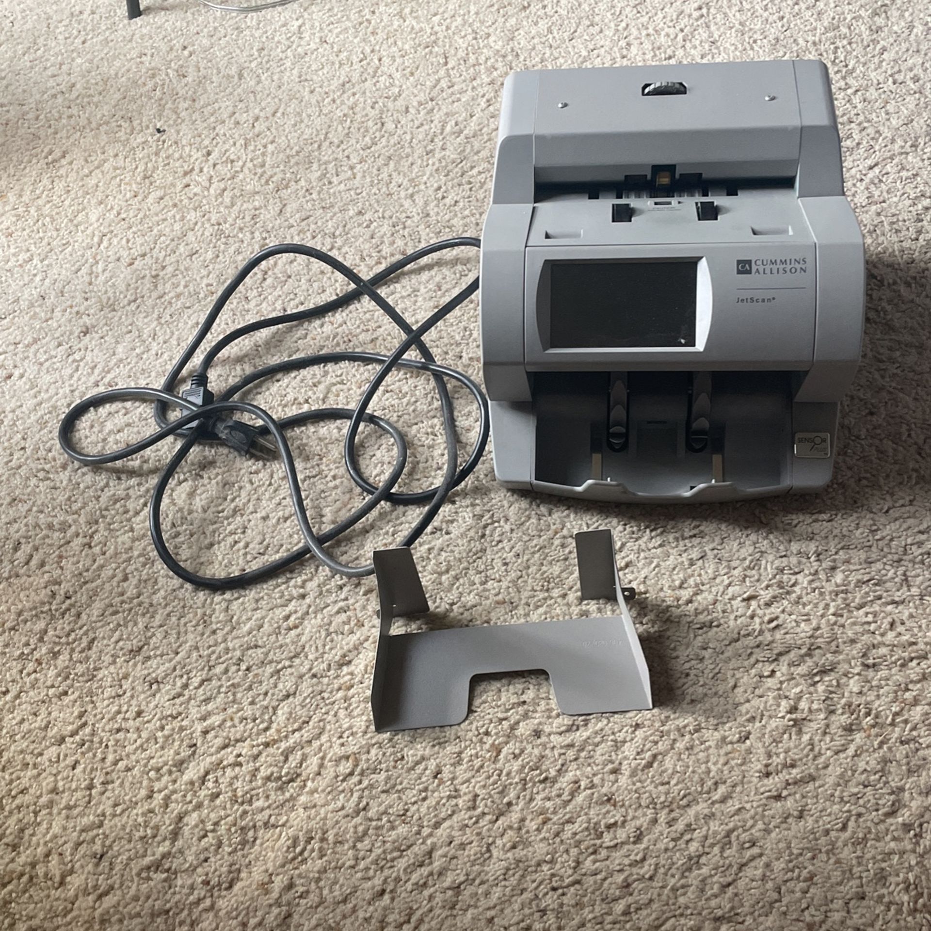 Cummins JetScan 4065ES Currency Counter (contact info removed)-00 w/ Power Cable & Feed Tray