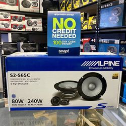 New Alpine S2-Series 6-1/2” inch 240 Watts Max Car Audio Component Speakers (pair) No Credit Easy Financing ✅