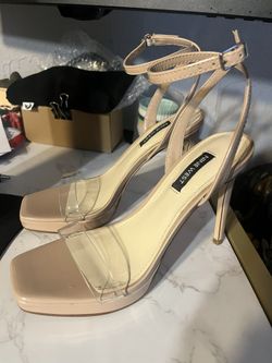 Nine West Tan Heels - open Toe