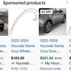 2024 Hyundai Santa Cruz rear wheel molding