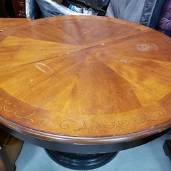 Antique Dining Room Table With Chairs And Extra Leaf