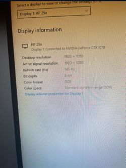 Hp Monitor 25 Inch Gaming Monitor