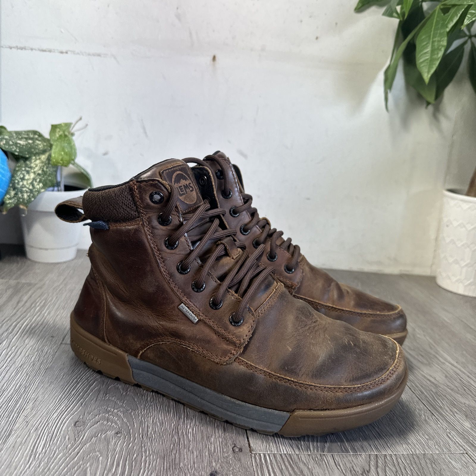 Lems Boulder Boot Summit Waterproof "Rugged Bark" Men size 8.5 Women 10