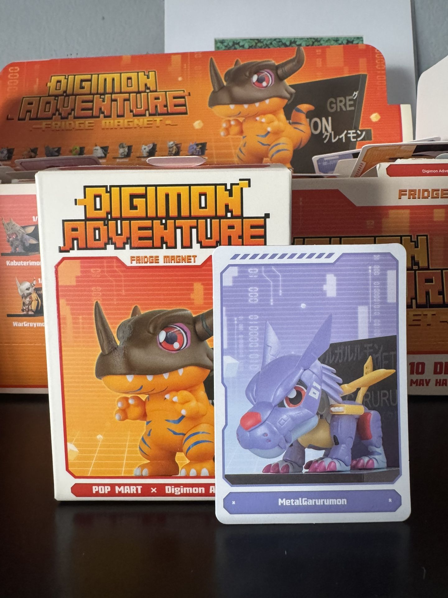 Digimon Adventure PopMart Fridge Magnet Figures Metal Garurumon