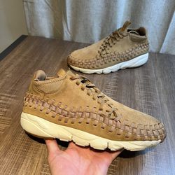 Size 10 Nike Air Footscape Woven Chukka Tan Sneakers Shoes 2017