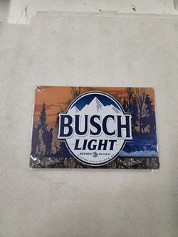 Busch Light Beer Ad Faux Vintage Metal Sign 