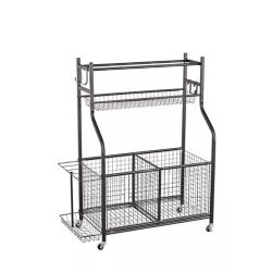 Metal Rolling Storage Shelf Basket Rack