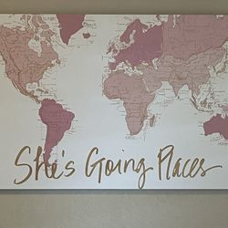 Pink Map Wall Art