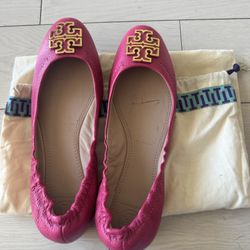 Tory Burch Pink Flats, W8.5 