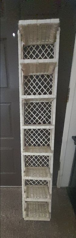 Vintage Wicker White Shelf