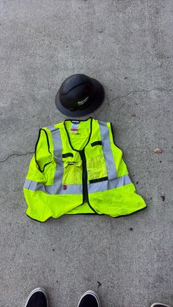 Milwaukee Hard Hat and Hi-Vis Safety Vest