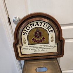 VINTAGE Strohs Signature Beer Stroh Brewery Company Advertising Sign 17.2" x 16"