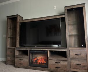 Large Entertainment Center / TV Stand with Electric Fireplace