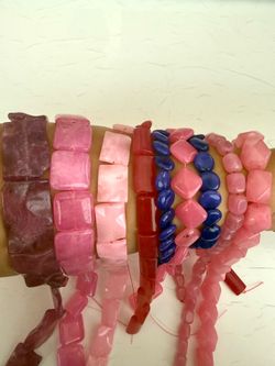 Lot of dyed gemstone strands for beading jewelry making A14