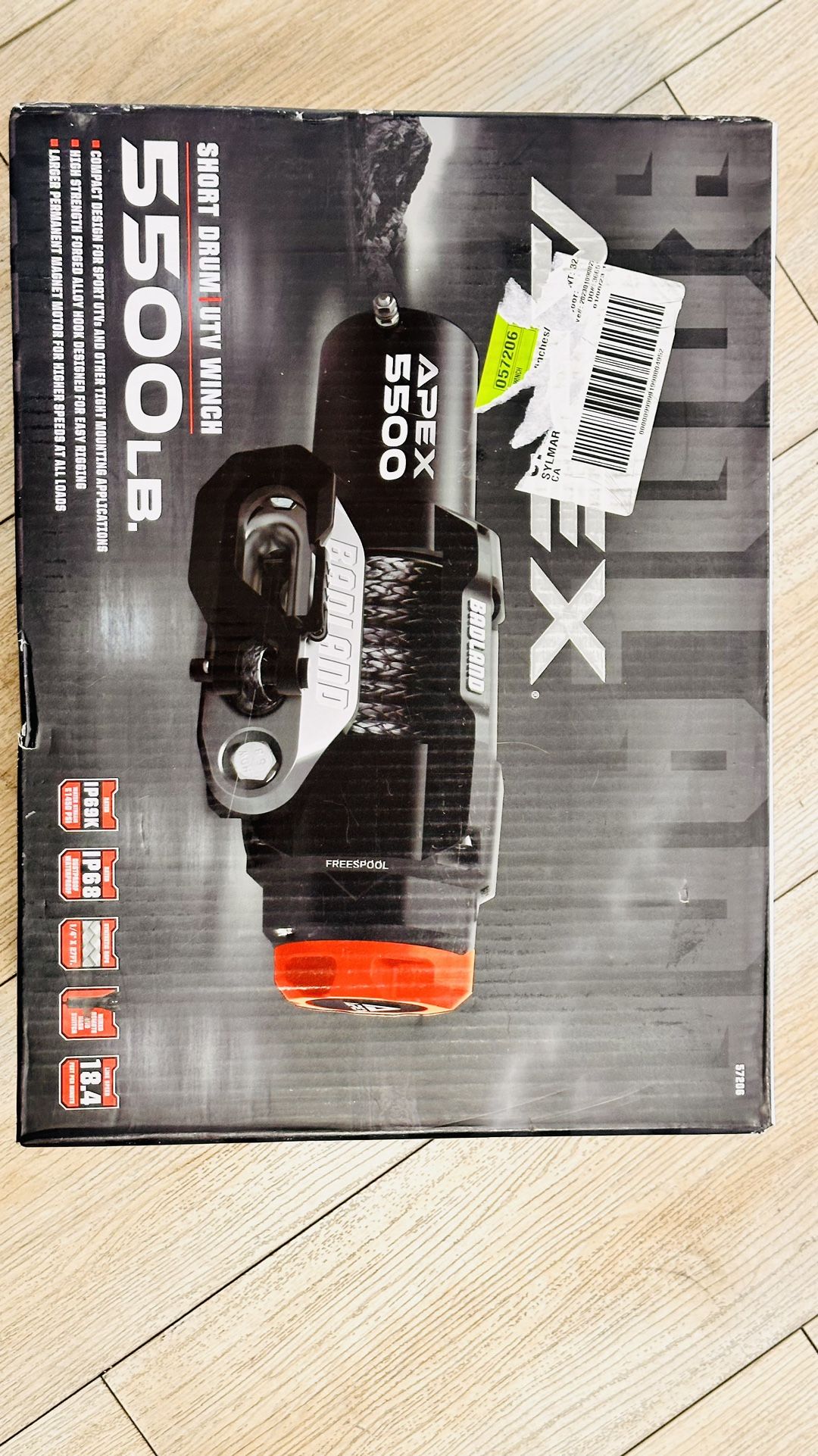 5500 lb. UTV Winch Long Drum Winch With Synthetic Rope Line & Wired Remote